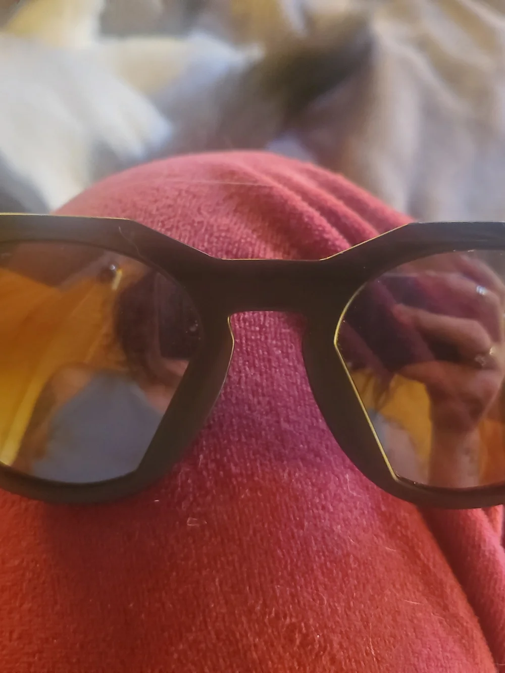 Oakley Black Frame Sunglasses with Amber Lenses - Women